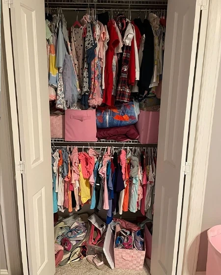girls closet before